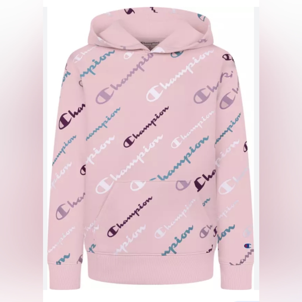 NWT Girls Brand New Champion hoodie pink rose size Large
